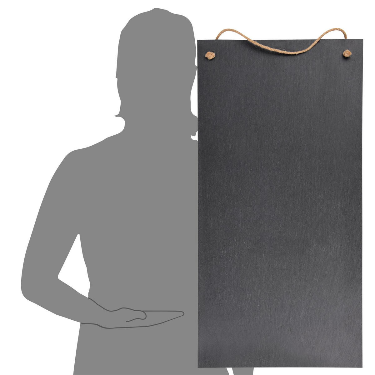 SCHIEFERTAFEL - mit Kreise 60x30 cm - Schwarz, Naturmaterialien (30/0.5/60cm) - Sänger