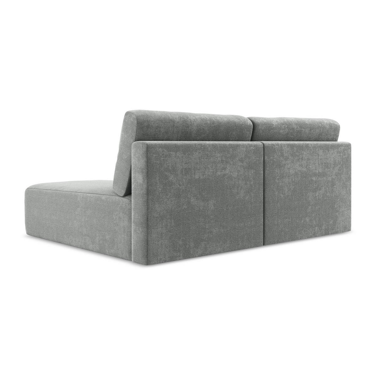 ECKSOFA mit Schlaffunktion rechts Chenille Stoff Grau - Blau/Schwarz, Kunststoff/Textil (210/149cm) - Makamii