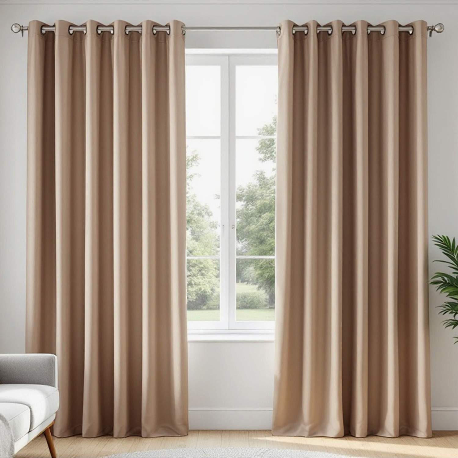 ÖSENVORHANG HARP Blickdicht - Beige, Textil (140/0.5/250cm) - Esprit