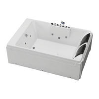 WHIRLPOOLBADEWANNE - 2 -Sitzer - Acryl - weiß - THALASSA - Weiß, Kunststoff (182/62/122cm) - Vente-Unique