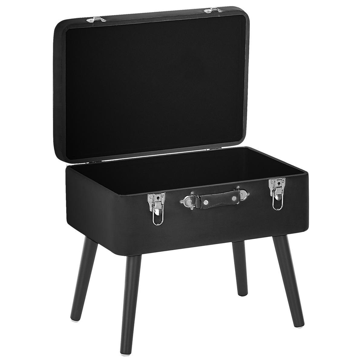 HOCKER Mallard 36/52/46 cm - Schwarz, Textil (52/46/36cm) - Beliani
