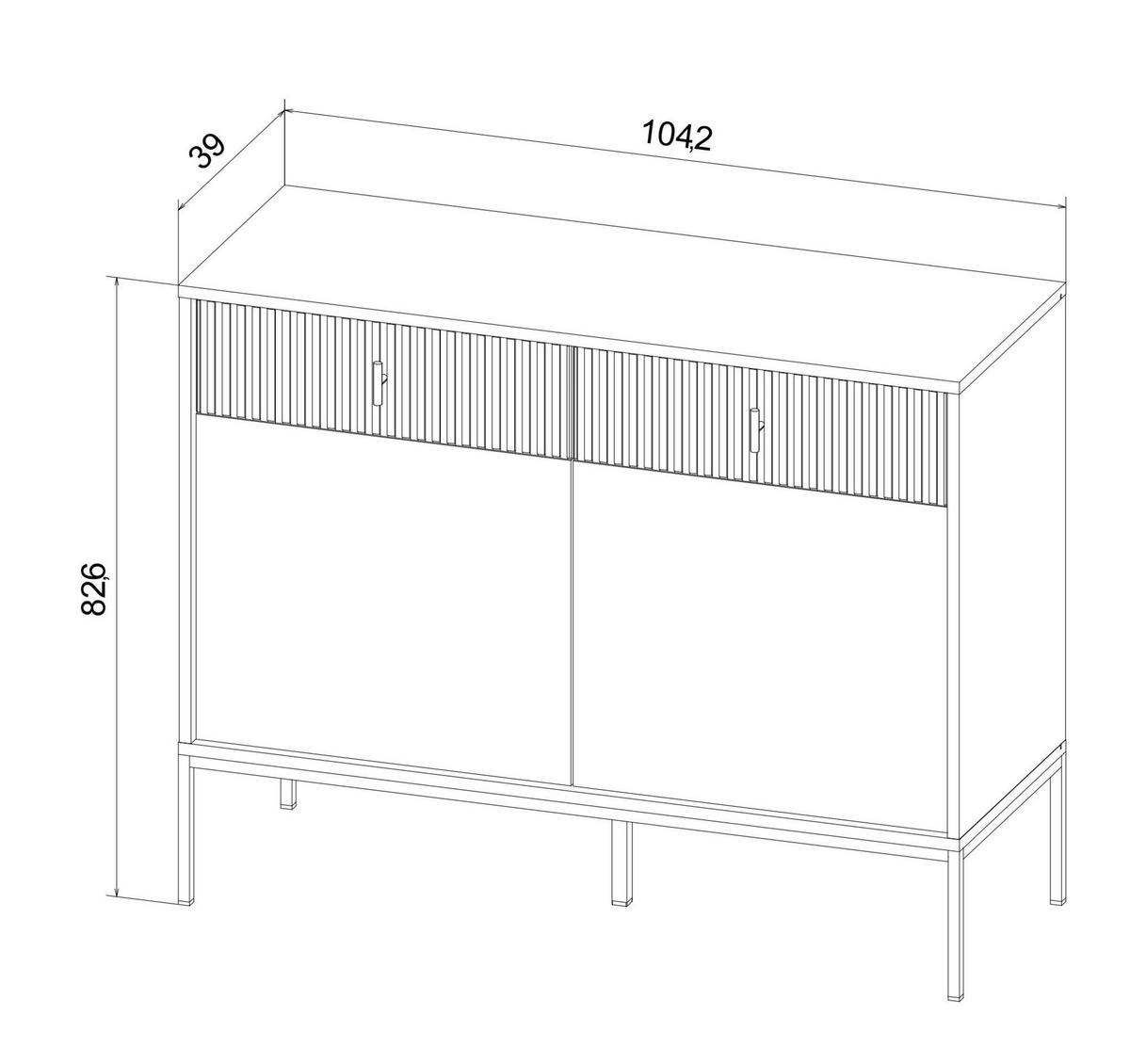 SIDEBOARD MAGGIORE Schwarz 104x39x83 cm - Schwarz, Holzwerkstoff (104/83/39cm) - FURNLUX