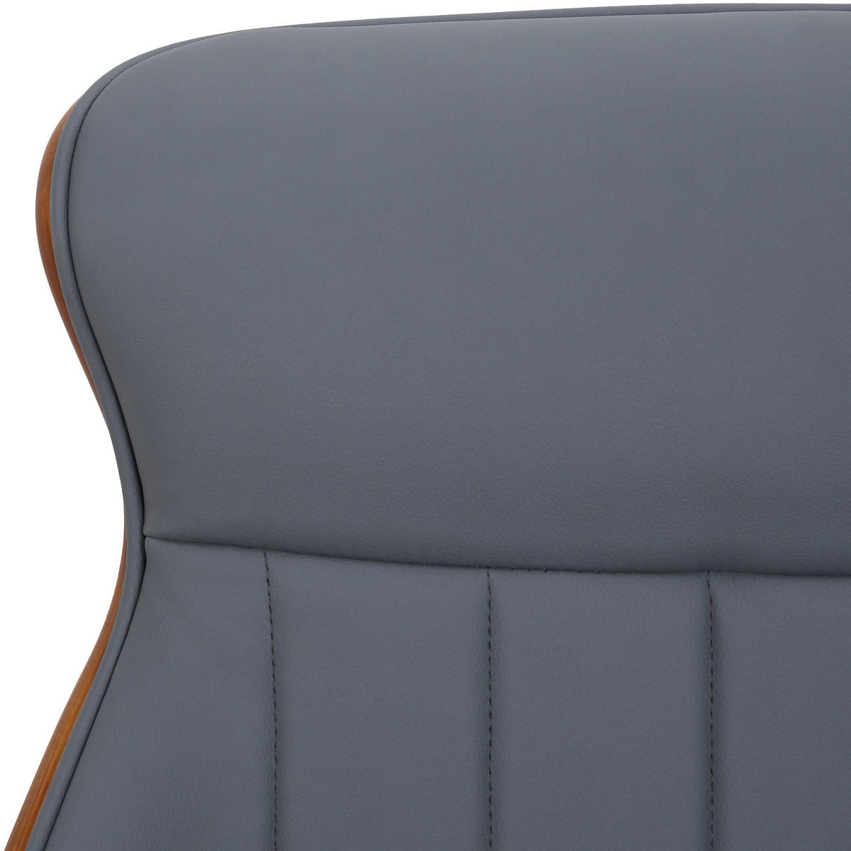 DREHSTUHL Lederlook Walnuss/Grau - Chromfarben/Walnussfarben, Textil/Metall (63/100/68cm) - CLP