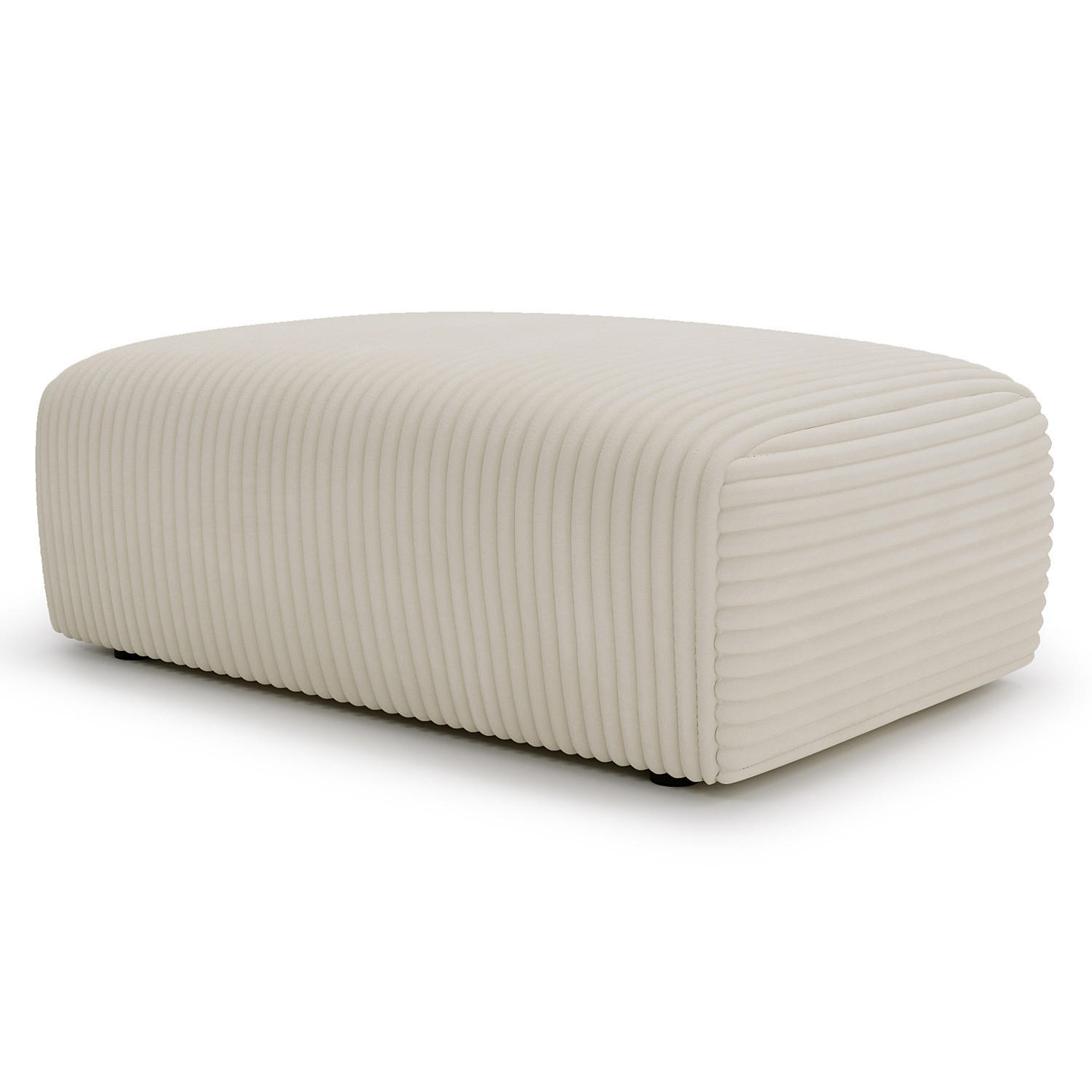 POLSTERHOCKER - Cord - Beige/Schwarz, Kunststoff/Textil (110/40/72cm) - home24