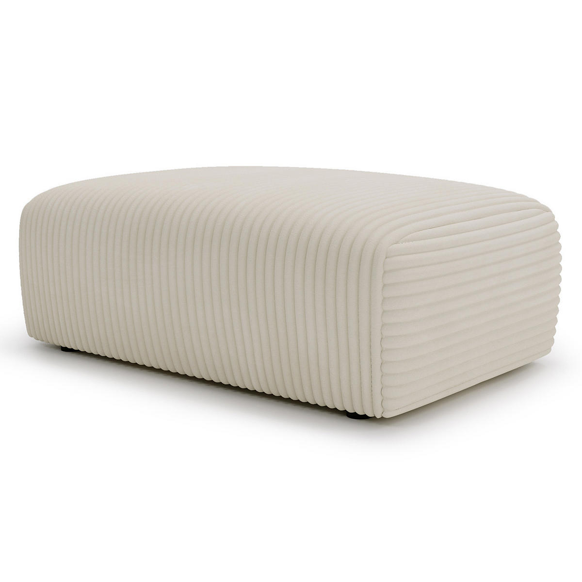 POLSTERHOCKER - Cord - Beige/Schwarz, Kunststoff/Textil (110/40/72cm) - home24