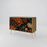 SIDEBOARD DAWN BLOOM, Eicheneffekt, 111x42x77,5 cm, 2 Türen - Eichefarben/Buchefarben, Holzwerkstoff/Buchenholz (111/77.5/42cm) - SpaceRebels