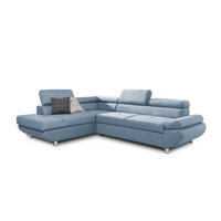 ECKSOFA Schlafsofa Panos In Esito - Blau, Holzwerkstoff/Textil (275/210cm) - Fun Möbel