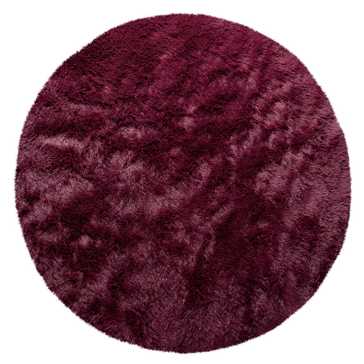TEPPICH Hochflor Shaggy waschbar Unifarben Schlafzimmer schmutzabweisend Lila Rund 160D - Lila, Textil (160/160cm) - KADIMA DESIGN