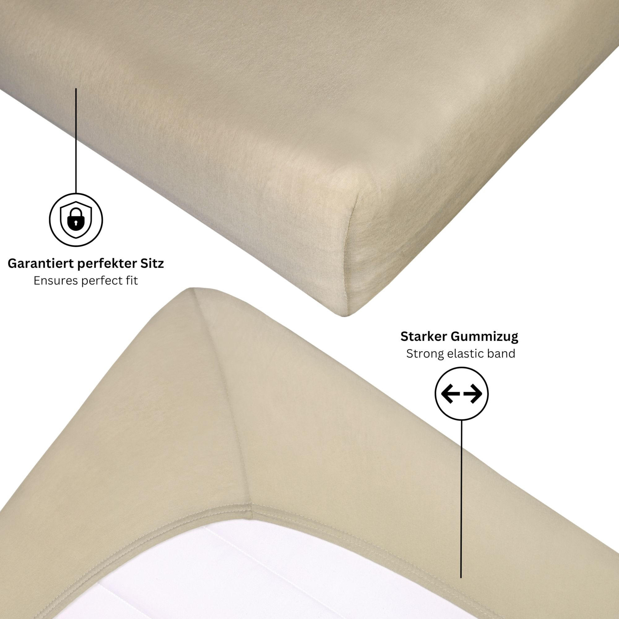 SPANNBETTLAKEN BASIC 2er Set - Beige, Textil (100/200cm) - Schöner Wohnen