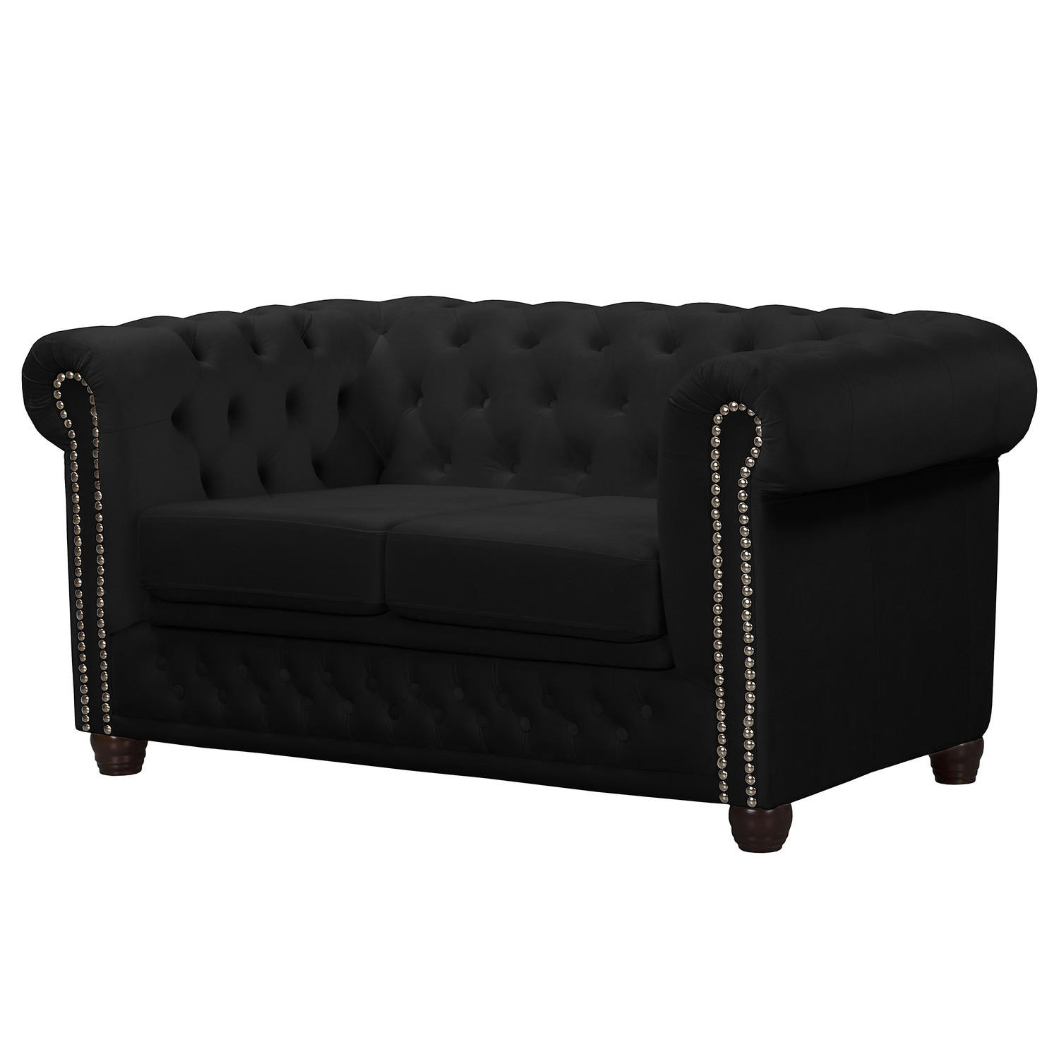 2-SITZER SOFA - Buchefarben/Schwarz, Buchenholz/Textil (148/72/86cm) - home24