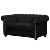 2-SITZER SOFA - Buchefarben/Schwarz, Buchenholz/Textil (148/72/86cm) - home24