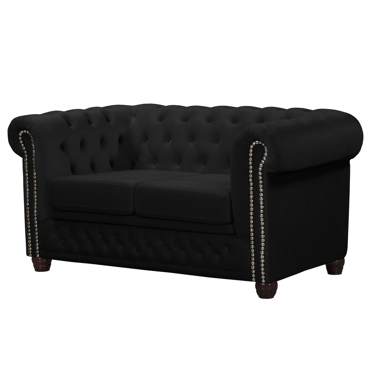 2-SITZER SOFA - Buchefarben/Schwarz, Buchenholz/Textil (148/72/86cm) - home24
