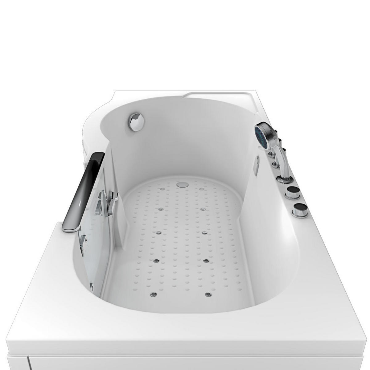 SENIORENWANNE mit Tür Tür S12-TH-AIR-R - Weiß, Glas/Kunststoff (170/60/85cm) - AcquaVapore by Sandra Jentho