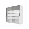 KLEIDERSCHRANK London III 180 - Silberfarben/Weiß, Holzwerkstoff/Kunststoff (180/215/58cm) - MIRJAN24