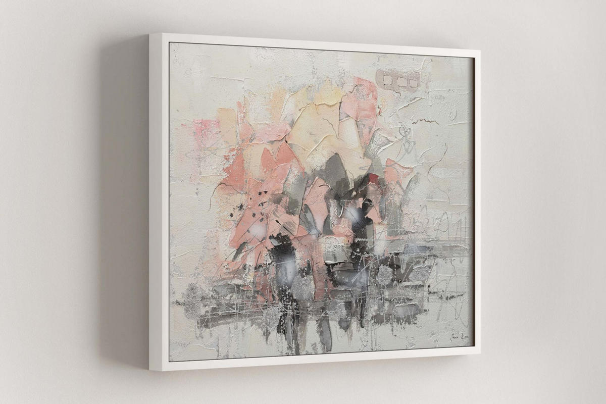 ULJANA SLIKA 104/78 cm, Životinje - pink/bijela, tekstil/drvo (104/78cm) - KUNSTLOFT
