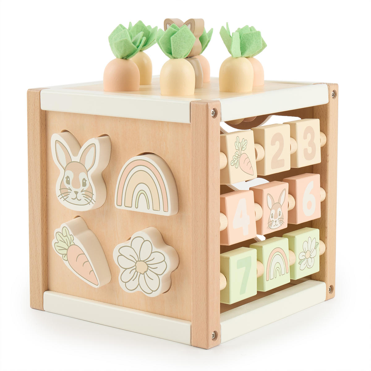 MOTORIKWÜRFEL Hase Fine XXL Holz FSC - a - Grün, Holz (30/30cm) - Bieco Spielwaren