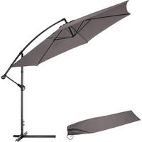 SONNENSCHIRM Ciccio,inklusive Schutzhülle,grau - Grau, Textil (350/350cm) - tectake