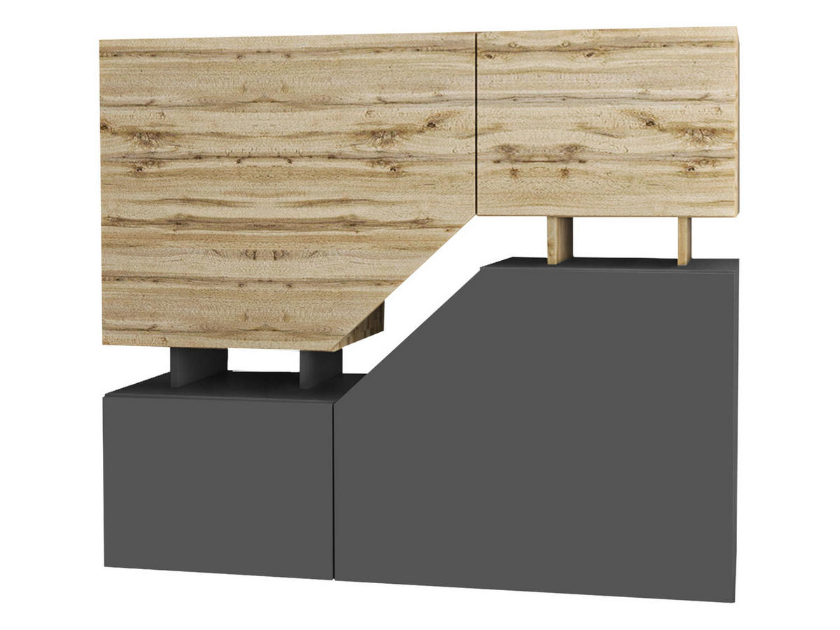 KOMMODE Ceelias - Anthrazit, Holzwerkstoff (120/100/35cm) - MIRJAN24