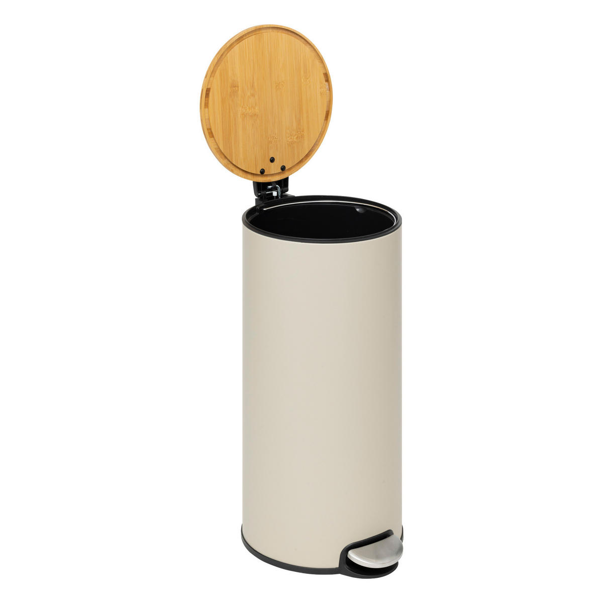 MÜLLEIMER aus Metall Modern 30 l 37,7/29,2/59,5 cm - Beige, Metall (29.2/59.5/37.7cm) - 5five Simply Smart