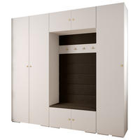GARDEROBEN-SET 236,7/250/47 - Dunkelbraun/Goldfarben, Holz/Kunststoff (250/236.7/47cm) - Abiks Möbel