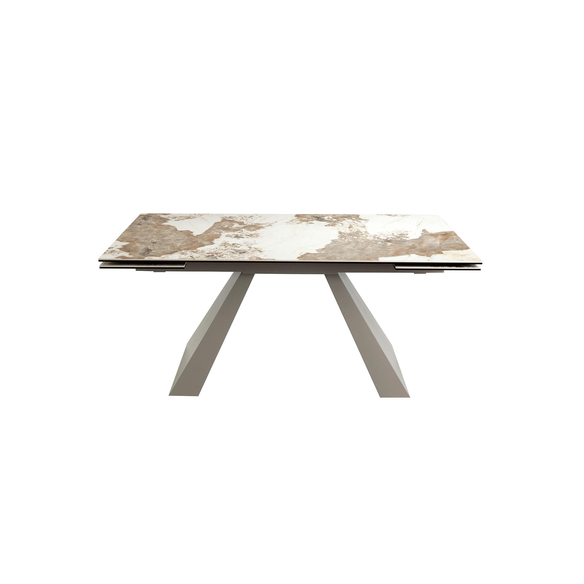 ESSTISCH Weiß Taupe Grau 180/90/76 cm - Goldfarben/Weiß, Stein (90/180/76cm) - ANGEL CERDA