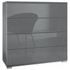 KOMMODE Pavos Grau Hochglanz - Grau, Holzwerkstoff (76/76/35cm) - Vladon