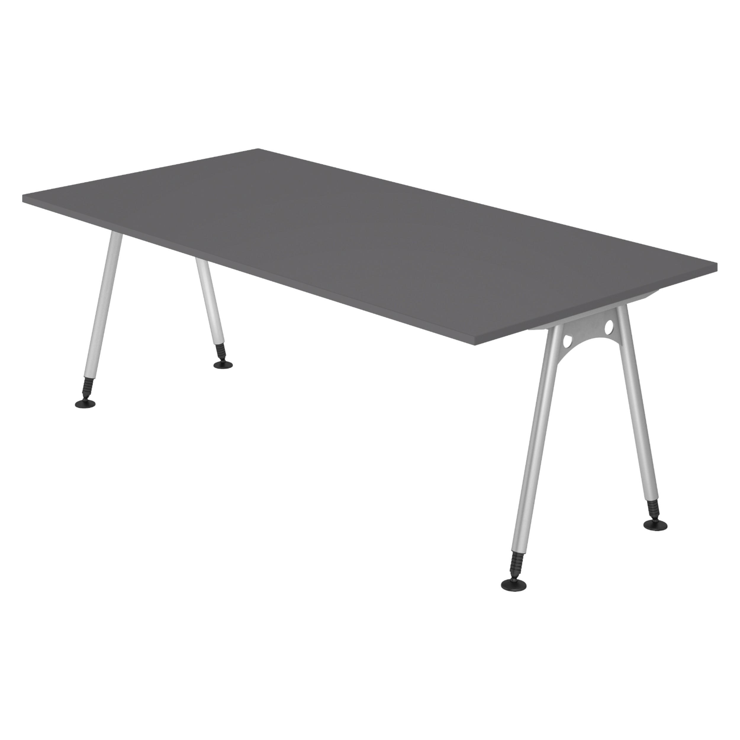 SCHREIBTISCH Serie-A 100/200/72 cm in Graphitfarben - Graphitfarben, Holzwerkstoff (100/200/72cm) - bümö