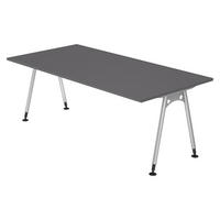 SCHREIBTISCH Serie-A 100/200/72 cm in Graphitfarben - Graphitfarben, Holzwerkstoff (100/200/72cm) - bümö