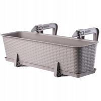 Blumentopf mit Untersetzer und 2 Griffe 60 cm, Beige - Beige, Kunststoff (17/60cm) - KADAX