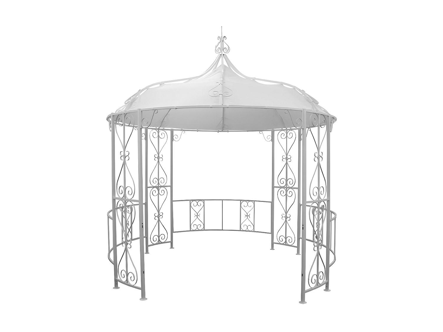 GARTENPAVILLON - 300 cmcm x 300 cmcm - Metall - Weiß - TILCARA - Weiß, Metall (300/198/300cm) - Vente-Unique