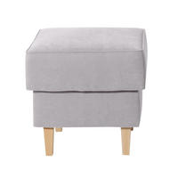 HOCKER Karlen Bezug Veloursstoff Buche natur / silber - Silberfarben/Buchefarben, Kunststoff (53/45/53cm) - 58aufmkessel