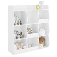 KINDERREGAL mit 9 offenen Fächern, 95x105x34cm, Weiß - Weiß, Holzwerkstoff (95/105/34cm) - SoBuy