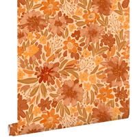 TAPETE Blumen 50 x 900 cm - Terracotta, Papier (50/900cm) - ESTAhome