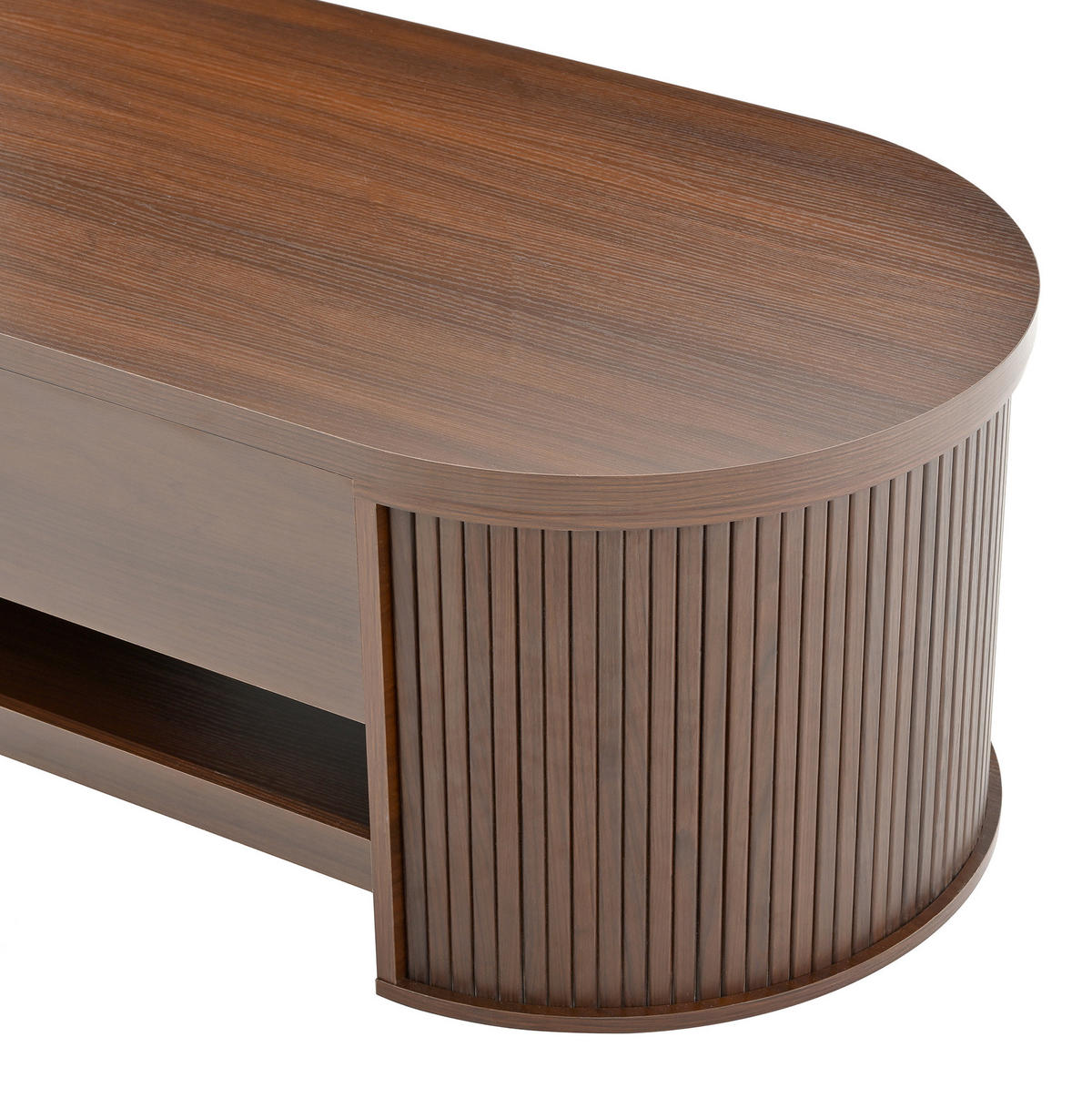 COUCHTISCH 110/55.5/40 cm in Natural Walnut aus MDF mit höhenverstellbarer Tischplatte - Naturfarben, Holzwerkstoff (110/55.5/40cm) - OKMYHOME