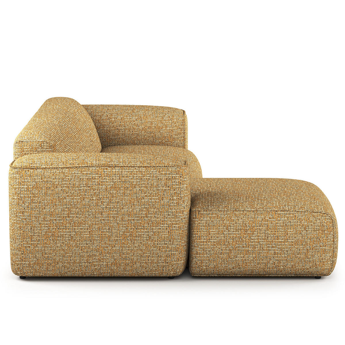 3-SITZER ECKSOFA mit Longchair - Schwarz/Honig, Kunststoff/Textil (251/173cm) - home24