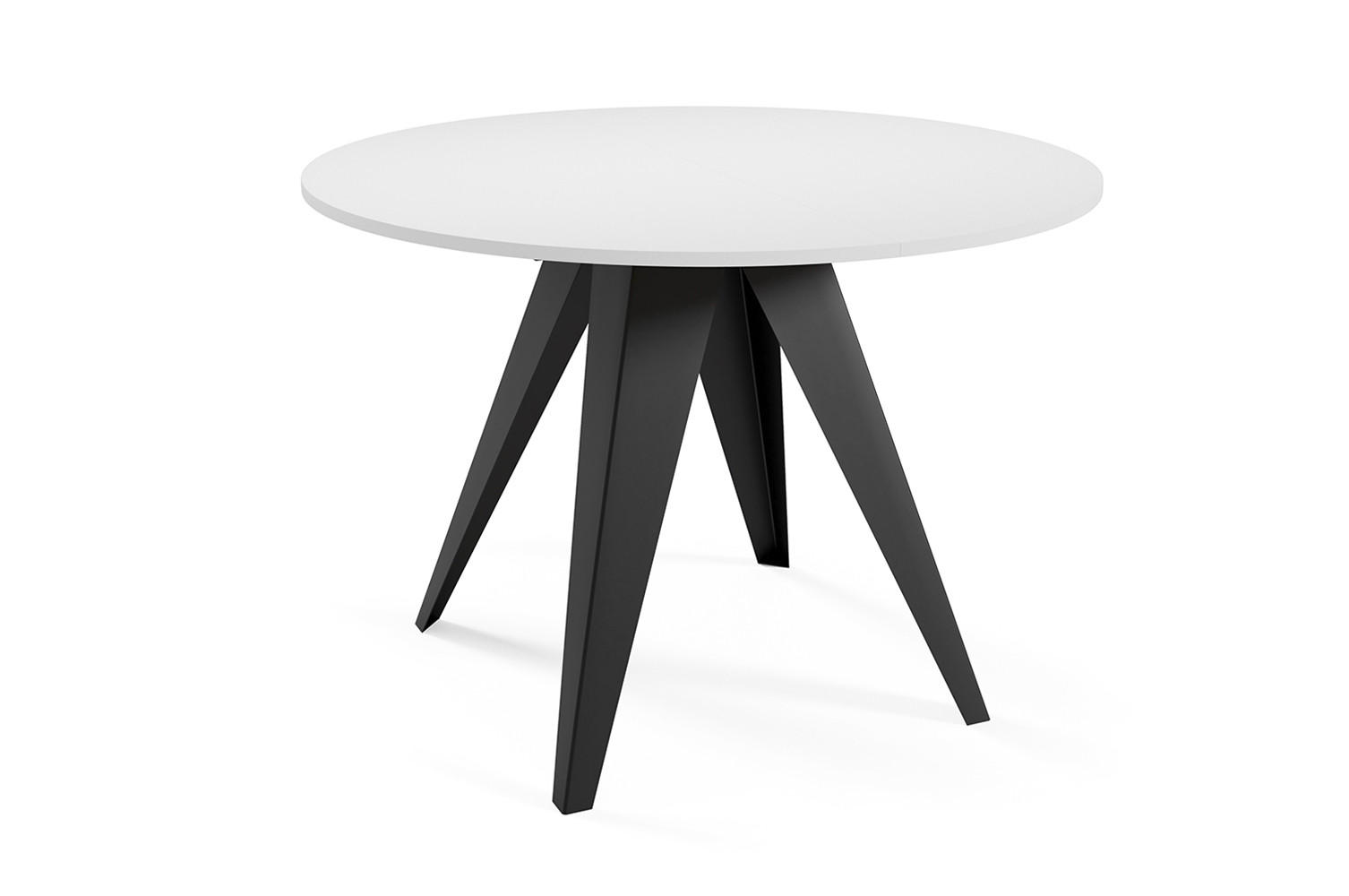 ESSTISCH Gerda Icy Weiß / Schwarz 90/128 / 90 / 76cm - Schwarz/Weiß, Holz/Holzwerkstoff (90/90/76cm) - Feldmann-Wohnen