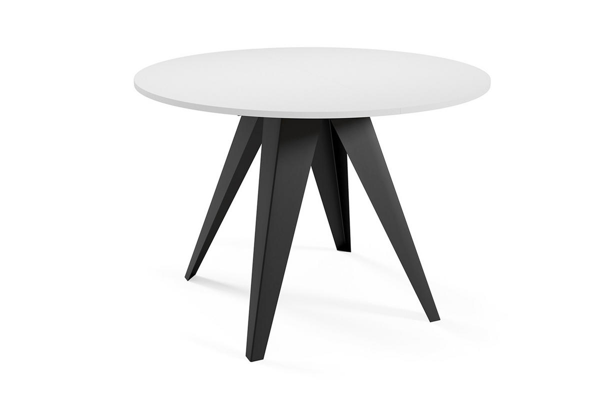 ESSTISCH Gerda Icy Weiß / Schwarz 90/128 / 90 / 76cm - Schwarz/Weiß, Holz/Holzwerkstoff (90/90/76cm) - Feldmann-Wohnen