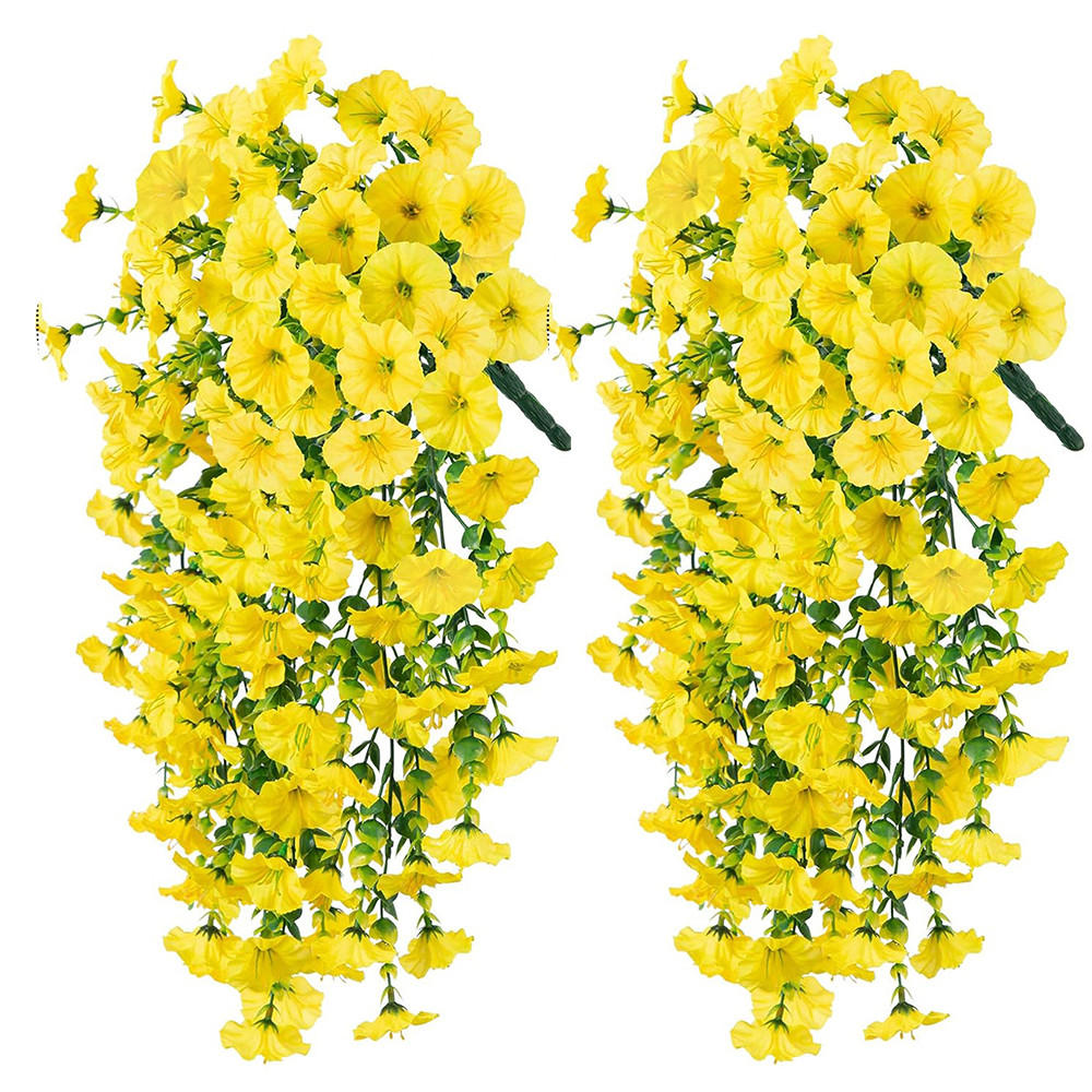 KUNSTBLUME 2 Stück Kunstblumen Veilchen Hängend - Gelb, Kunststoff (75cm) - Kaket