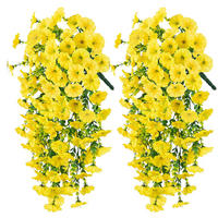 KUNSTBLUME 2 Stück Kunstblumen Veilchen Hängend - Gelb, Kunststoff (75cm) - Kaket