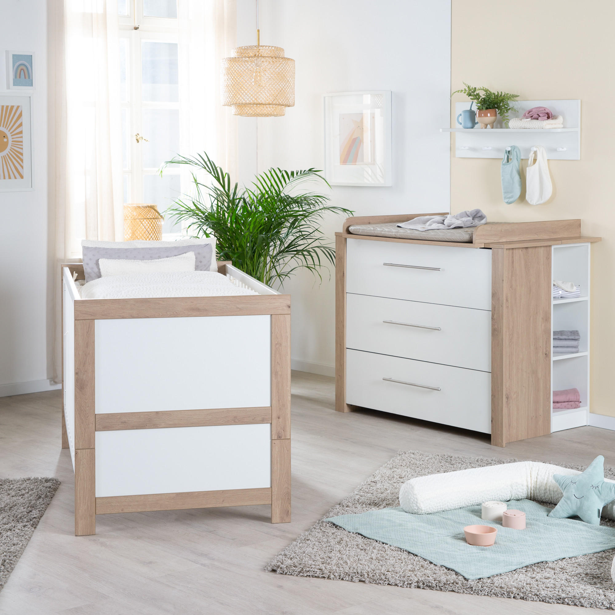 BABYZIMMERSET Malo 2-teilig - Weiß, Holzwerkstoff (144/98.5/76cm) - Roba