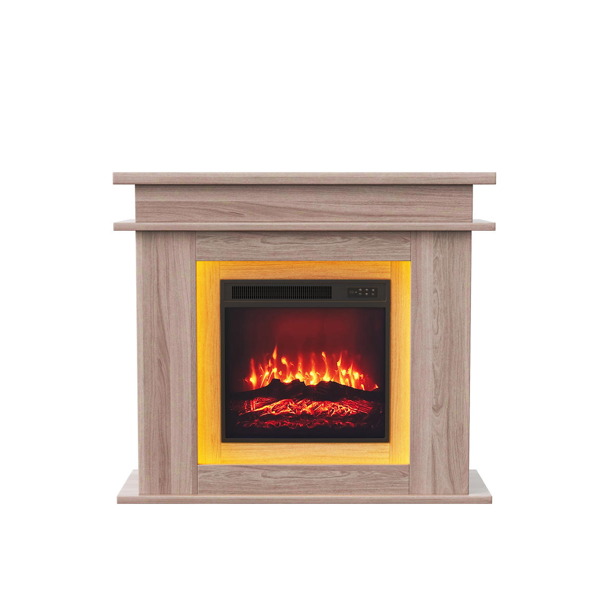 ELEKTROKAMIN, Eiche, mit Möbel, LED multicolor, 3D Flammen, Helligkeit & Farbregelung - Eichefarben, Holz (101/88.8/34.5cm) - EuroLiving
