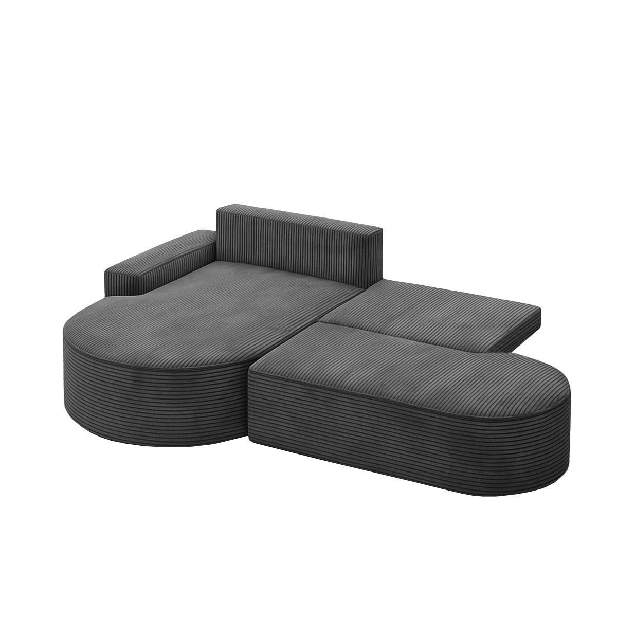ECKSOFA Modena Pro - Komfort Und Stil Stoff Poso Graphit Links - Graphitfarben, Holz (179/278cm) - Kaiser Möbel