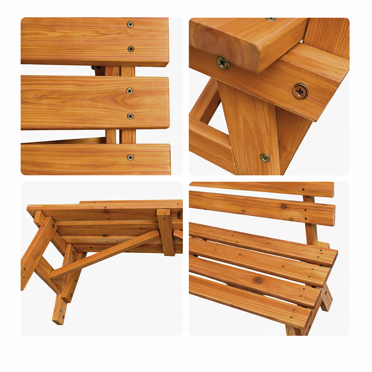 BÄNK orange med ryggstöd för 2 personer - Orange, Trä (116/80/56cm) - Relaxdays