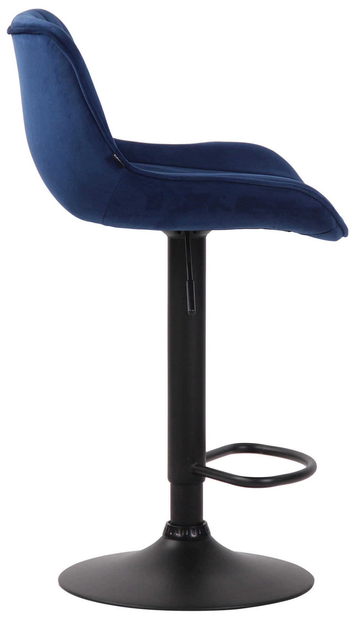 BARHOCKER 2er Set Samt blau - Blau/Schwarz, Textil/Metall (50/86/50cm) - CLP