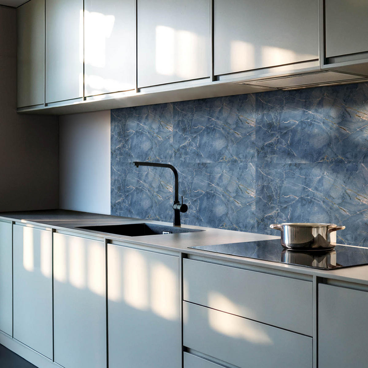 WANDPANEEL 6x 60x30 cm selbstklebend Lazurite - Dunkelblau, Kunststoff (30/1.6/60cm) - Wallfluent