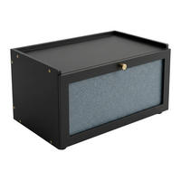 BROTKASTEN Vitrine Bambus 25/40/21,5 cm - Schwarz, Naturmaterialien (40/21.5/25cm) - AROMELIO