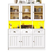 KÜCHENSCHRANK 140x40x175cm LED Hochschrank Glas Weiß Schwarz - Weiß, Holzwerkstoff (140/175/40cm) - FLIEKS