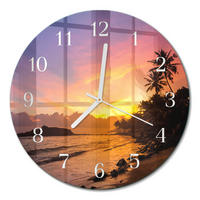 WANDUHR fi30 cm - Sonnenuntergang - Multicolor, Glas (30/30/0.4cm) - TULUP