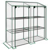 GEWÄCHSHAUS mit Regale Doppeltüren Pultdach, winterfest Foliengewächshaus - Transparent, Metall (46/151/143cm) - Outsunny