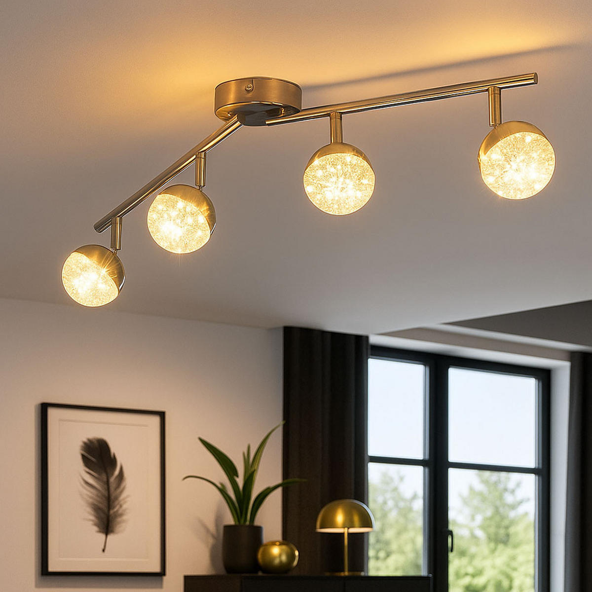 LED DECKENLEUCHTE Silber mit beweglichen Spots - Silberfarben, Metall (78/17/9cm) - Wofi